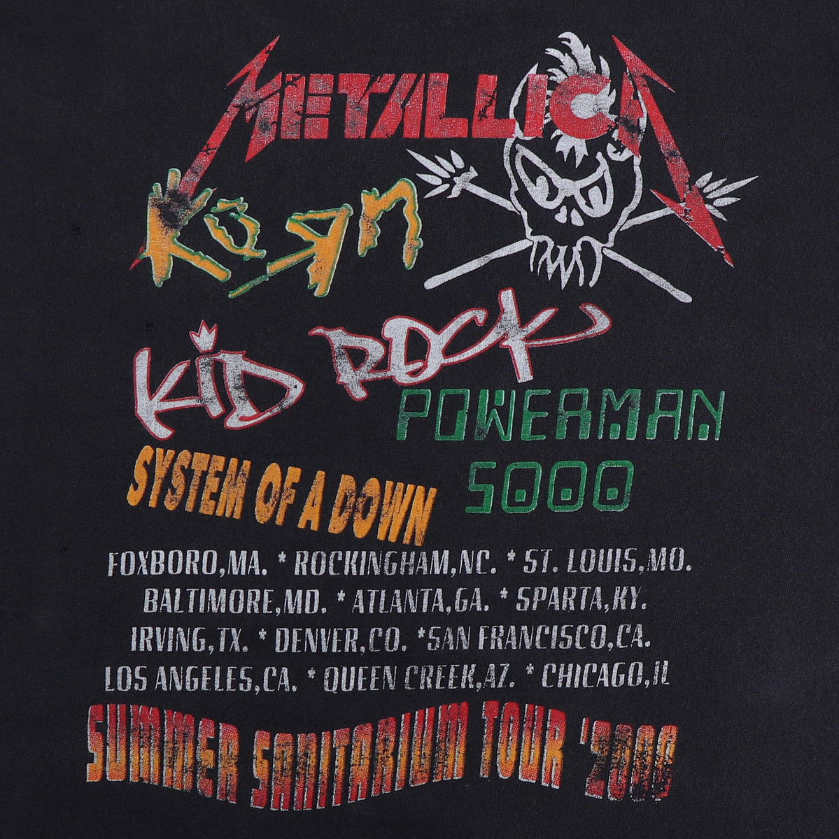 2000 Metallica Summer Sanitarium Tour Shirt | Authentic Vintage