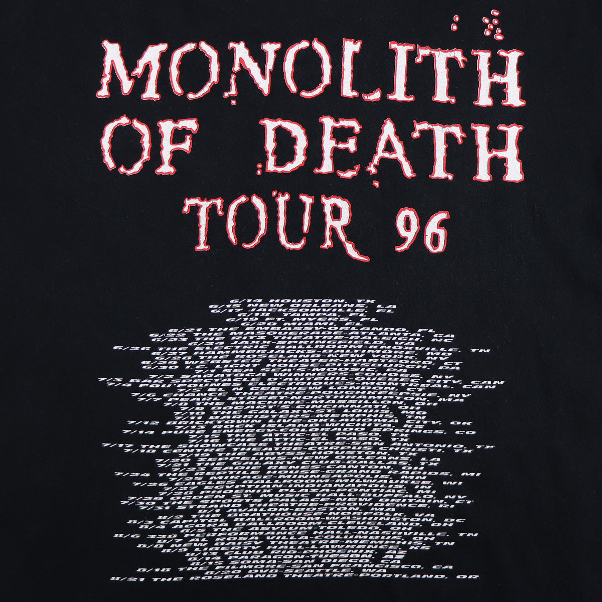 1996 Cannibal Corpse Monolith Of Death Tour Shirt | Authentic 
