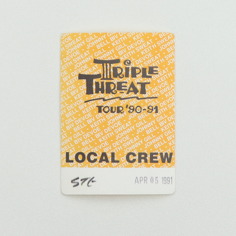 1991 Triple Threat Tour Local Crew Backstage Pass