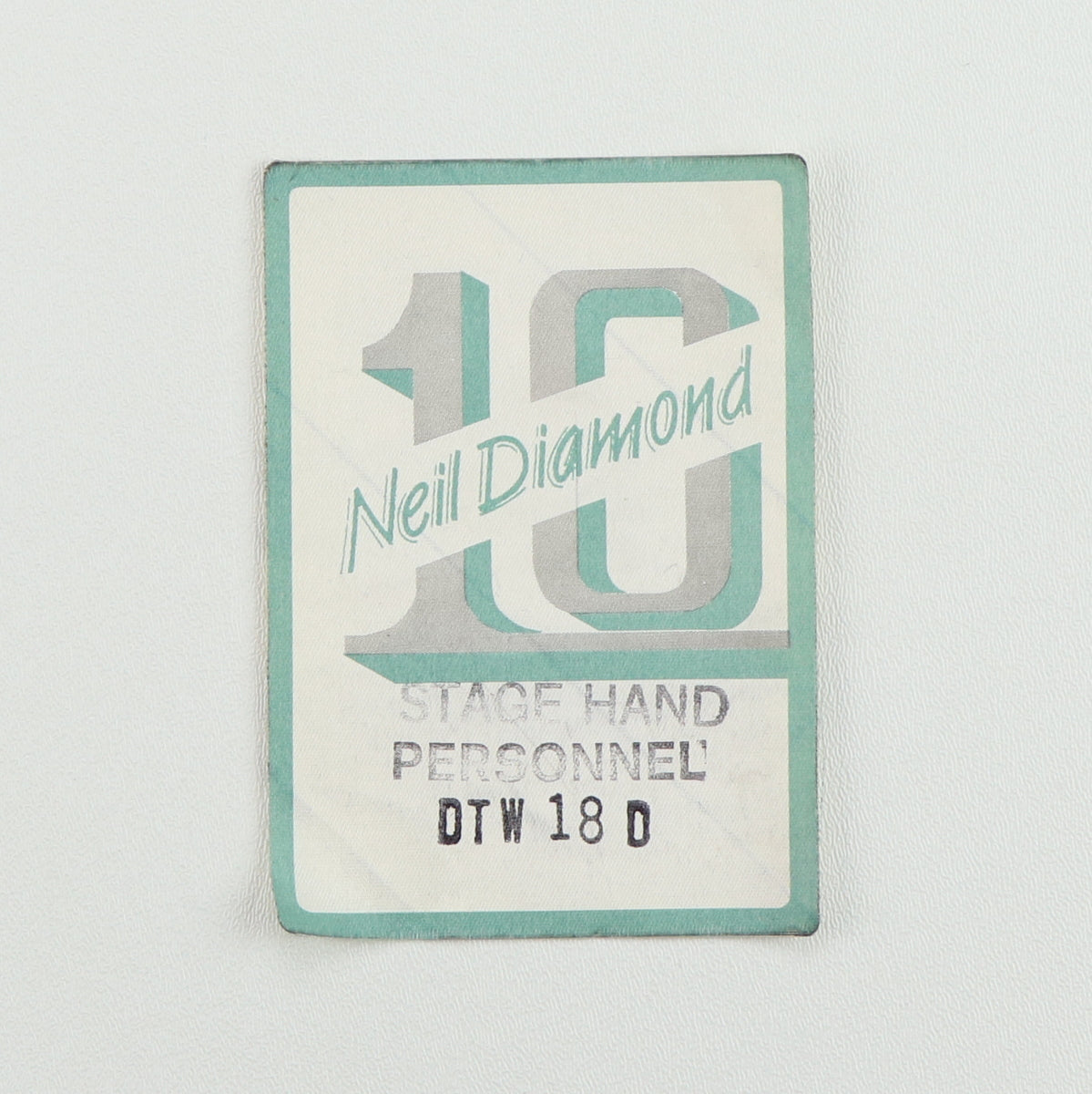 1982 Neil Diamond Tour Stage Hand / Personnel Backstage Pass