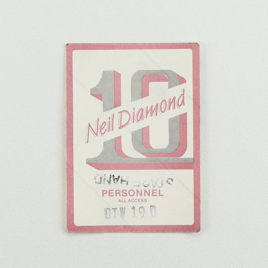 1982 Neil Diamond Tour Stage Hand / Personnel Backstage Pass