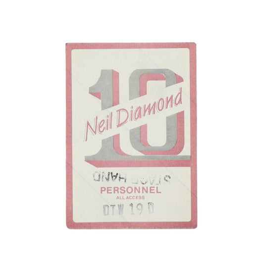 1982 Neil Diamond Tour Stage Hand / Personnel Backstage Pass