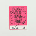 1987 Lionel Richie’s Outrageous Crew Backstage Pass