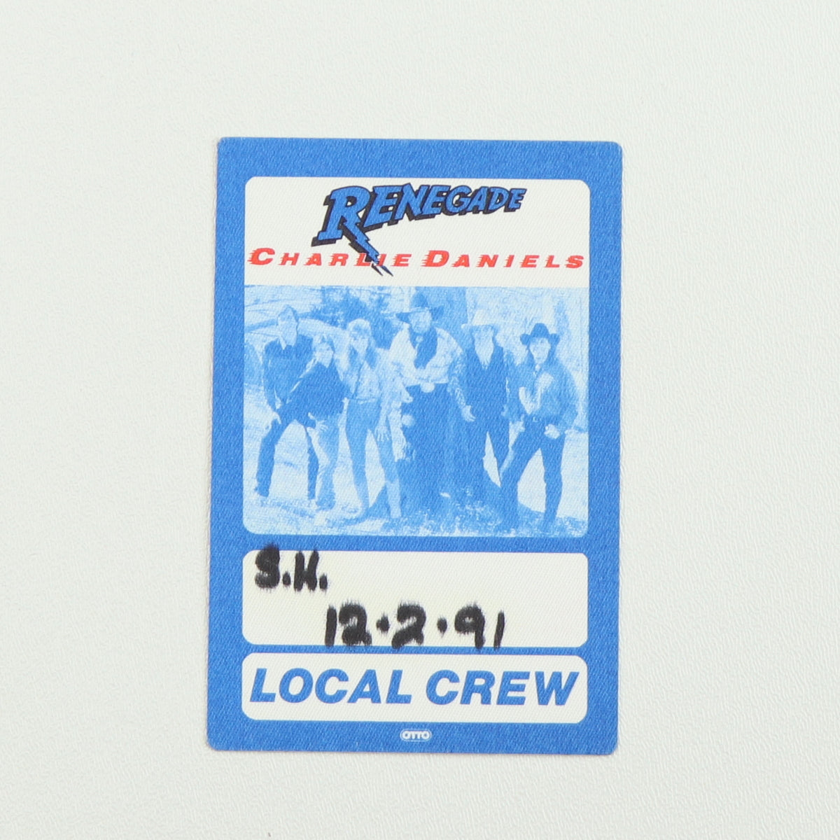 1991 Charlie Daniels Renegade Tour Local Crew Backstage Pass