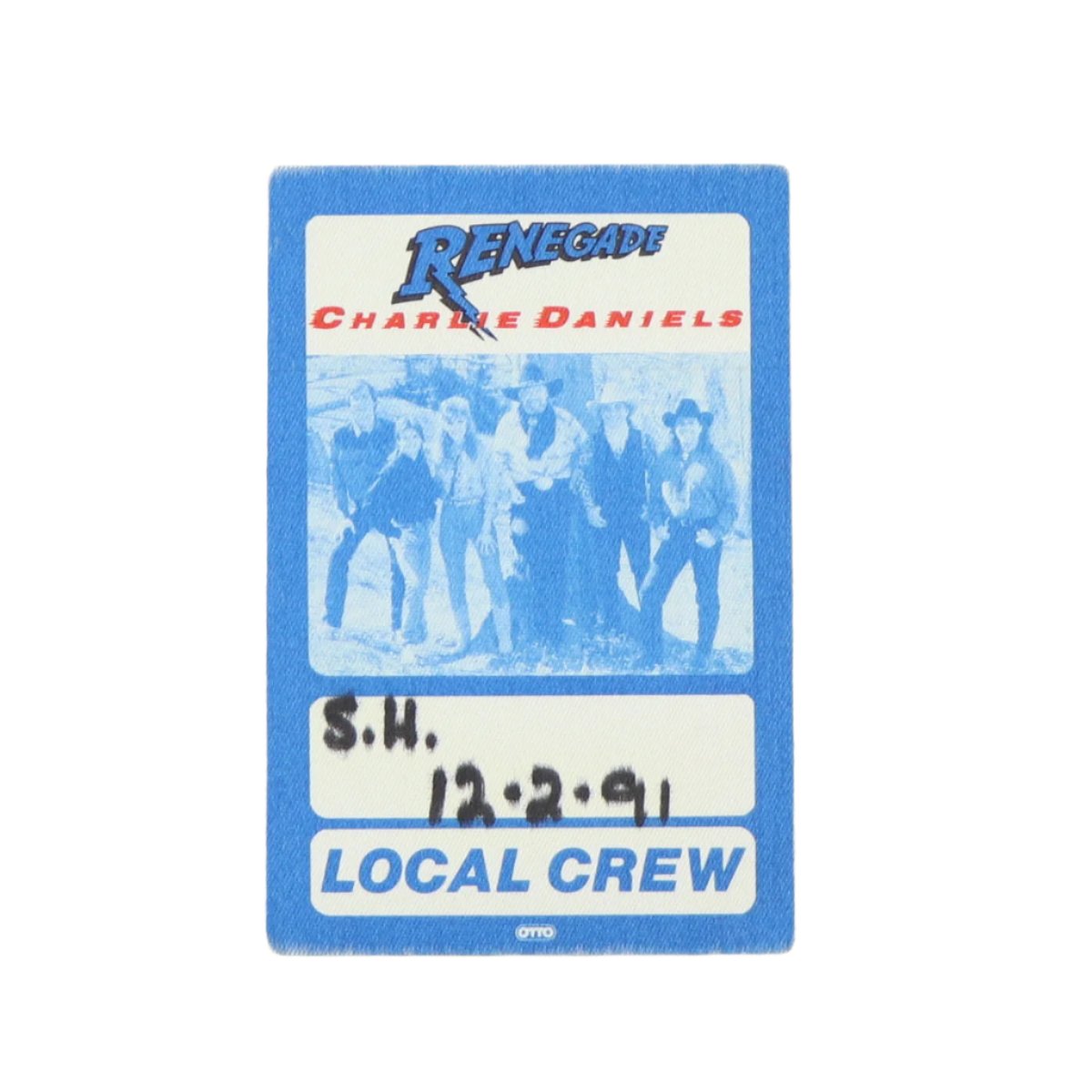 1991 Charlie Daniels Renegade Tour Local Crew Backstage Pass