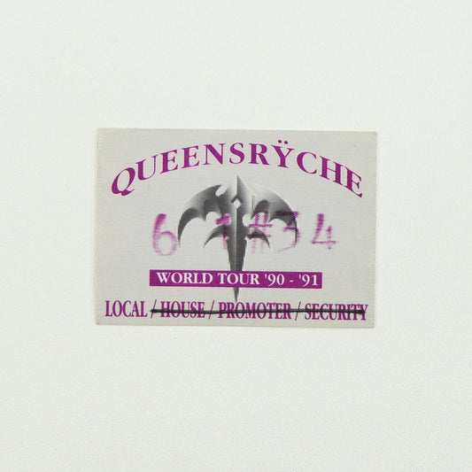 1990 Queensryche World Tour Local Backstage Pass