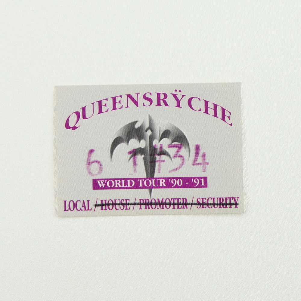 1990 Queensryche World Tour Local Backstage Pass