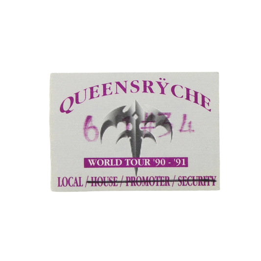 1990 Queensryche World Tour Local Backstage Pass