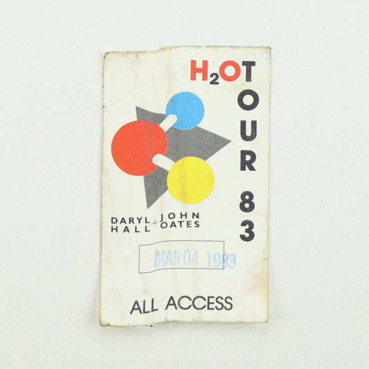 1983 Hall & Oates H2o Tour All access Backstage Pass