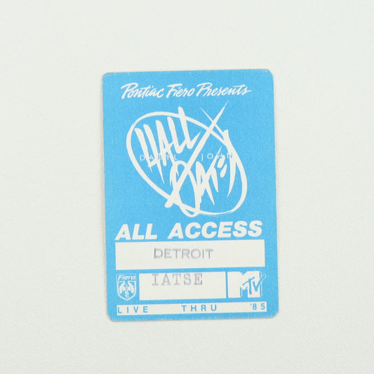 1985 Hall & Oates Live Thru ’85 Tour All Access Backstage Pass