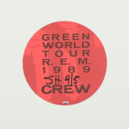 1989 R.E.M. Green World Tour Crew Backstage Pass