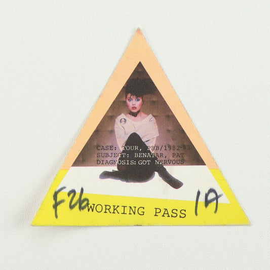 1982 Pat Benatar Tour Working Backstage Pass