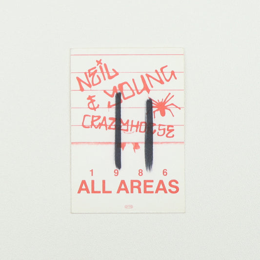 1986 Neil Young & Crazyhorse Tour All Areas Backstage Pass