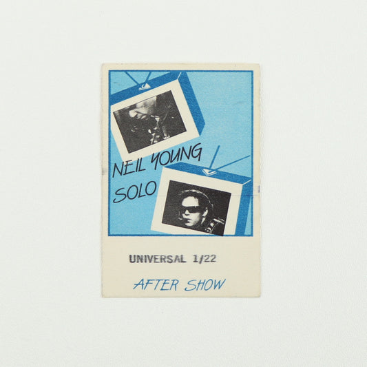 1983 Neil Young Solo Tour Aftershow Backstage Pass