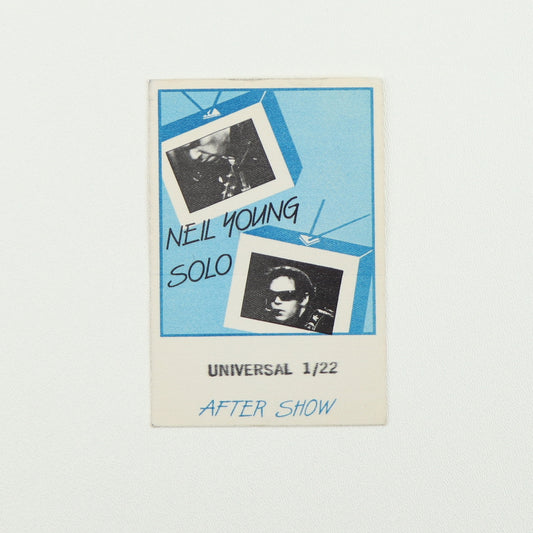 1983 Neil Young Solo Tour Aftershow Backstage Pass
