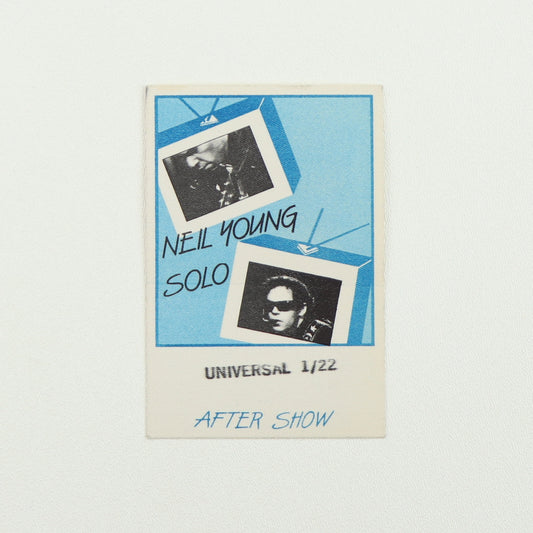 1983 Neil Young Solo Tour Aftershow Backstage Pass
