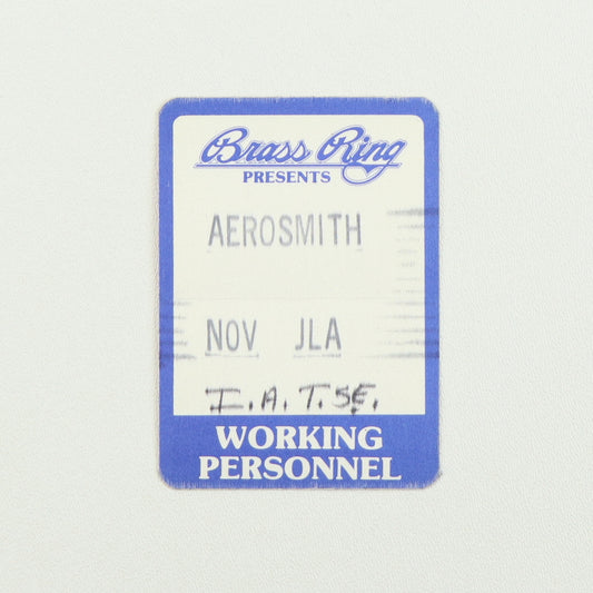 1980’s Aerosmith Tour Working Personnel Backstage Pass