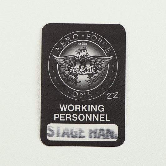 1993 Aerosmith Aero Force One Tour Stagehand Backstage Pass