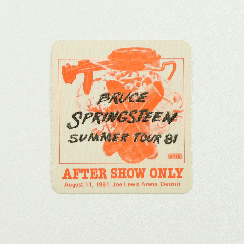 1981 Bruce Springsteen Summer Tour Aftershow Backstage Pass