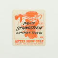 1981 Bruce Springsteen Summer Tour Aftershow Backstage Pass