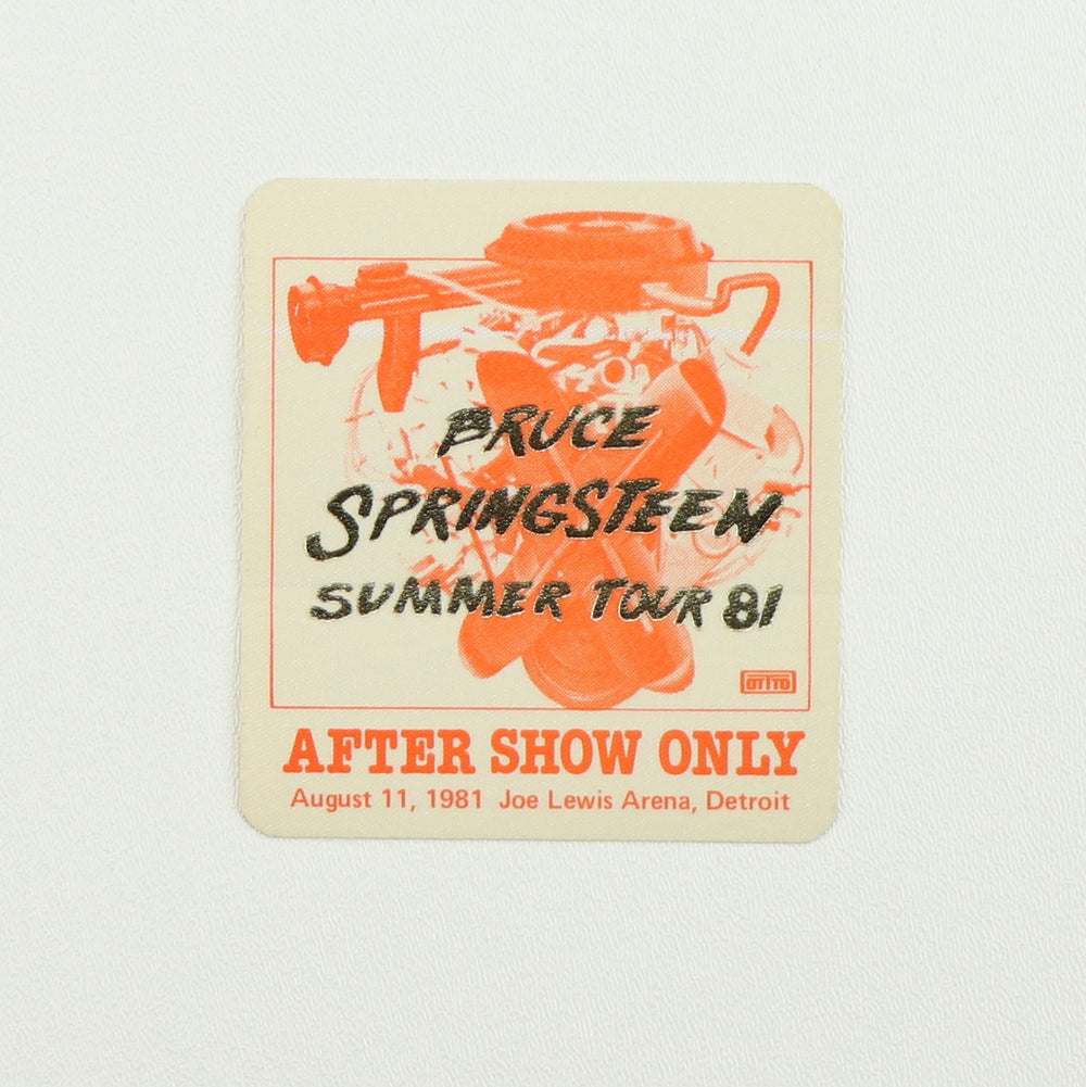 1981 Bruce Springsteen Summer Tour Aftershow Backstage Pass