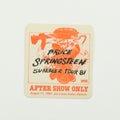 1981 Bruce Springsteen Summer Tour Aftershow Backstage Pass
