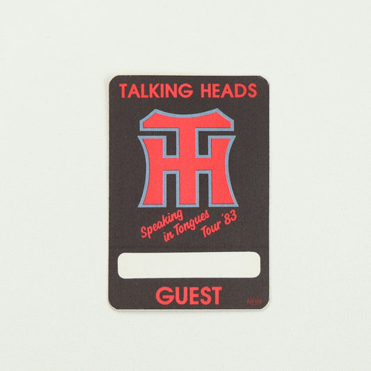 1983 Talking Heads Speaking In Tongues Tour Backstage Pass