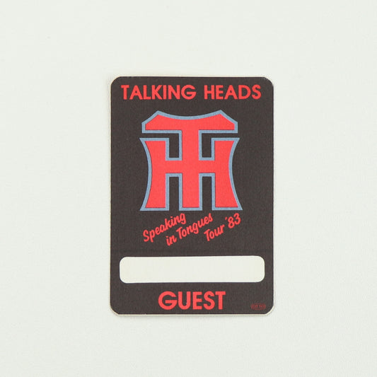 1983 Talking Heads Speaking In Tongues Tour Backstage Pass