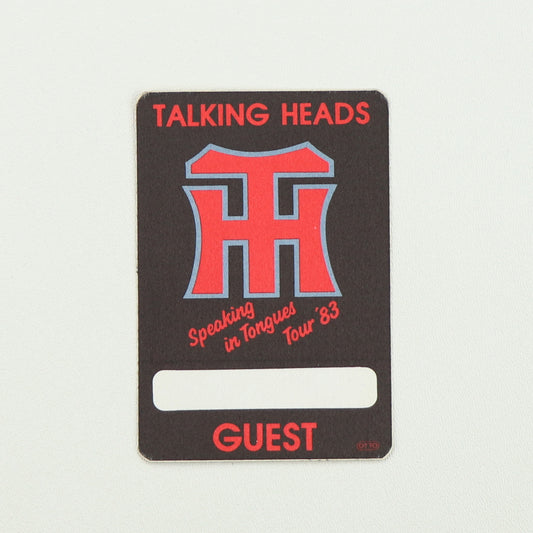 1983 Talking Heads Speaking In Tongues Tour Backstage Pass
