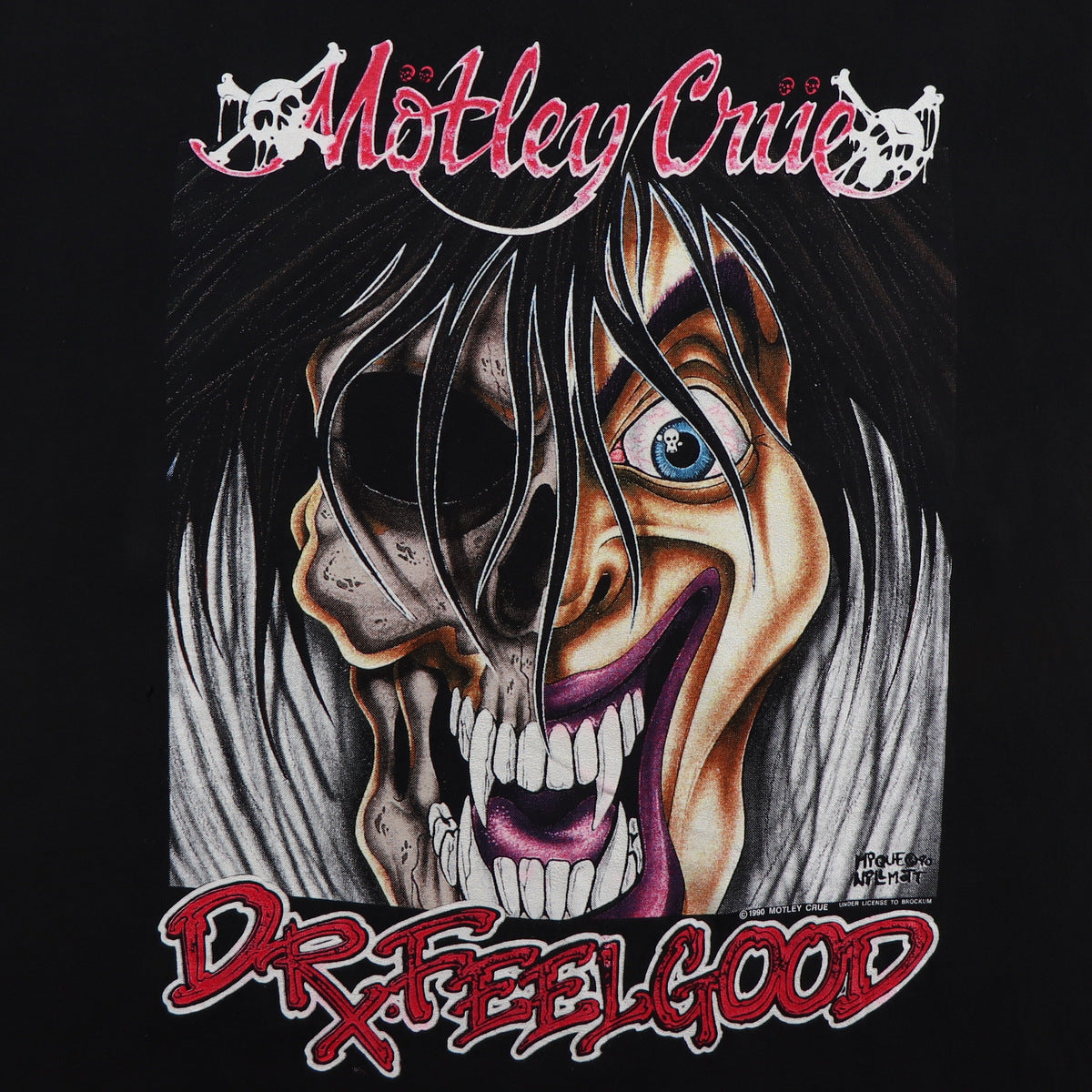 【値下不可】モトリークルー Dr.フィールグッド90オールオーバープリント 1990 Motley Crue Dr Feelgood Tour Shirt | Authentic Vintage Tee
