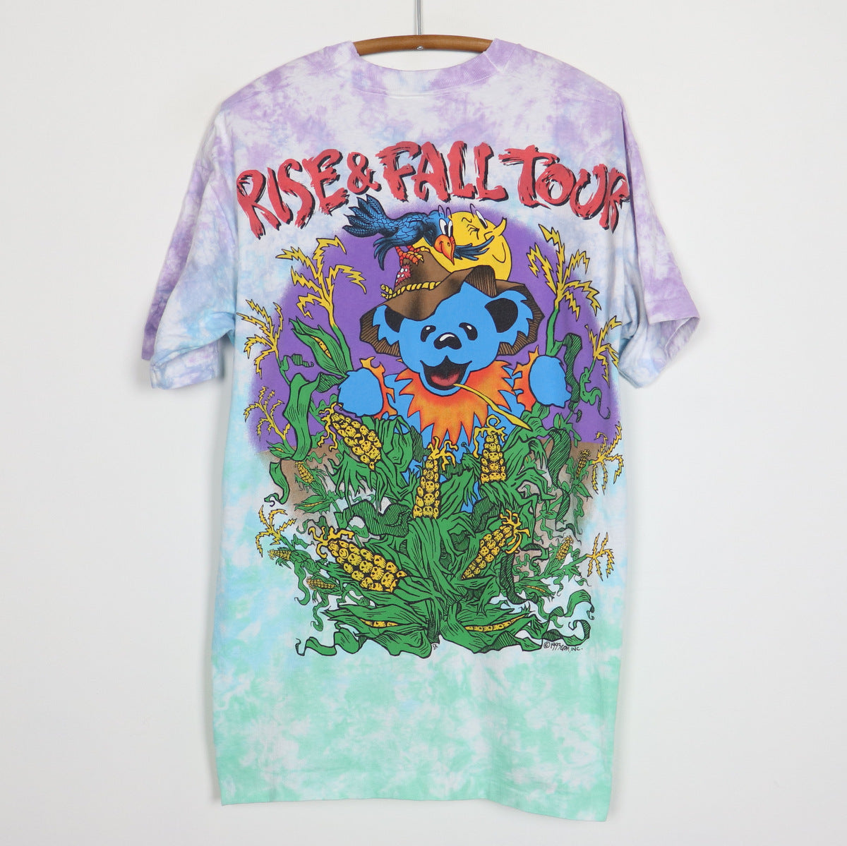 1993 Grateful Dead Rise & Fall Tour Liquid Blue Tie Dye Shirt
