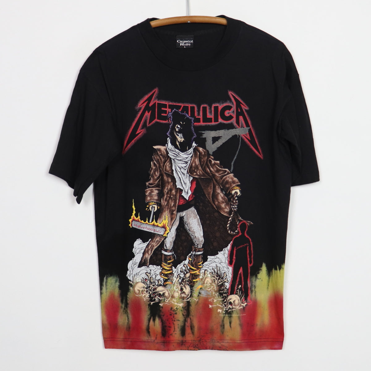 1992 Metallica Unforgiven Crystal Rain Flames Shirt