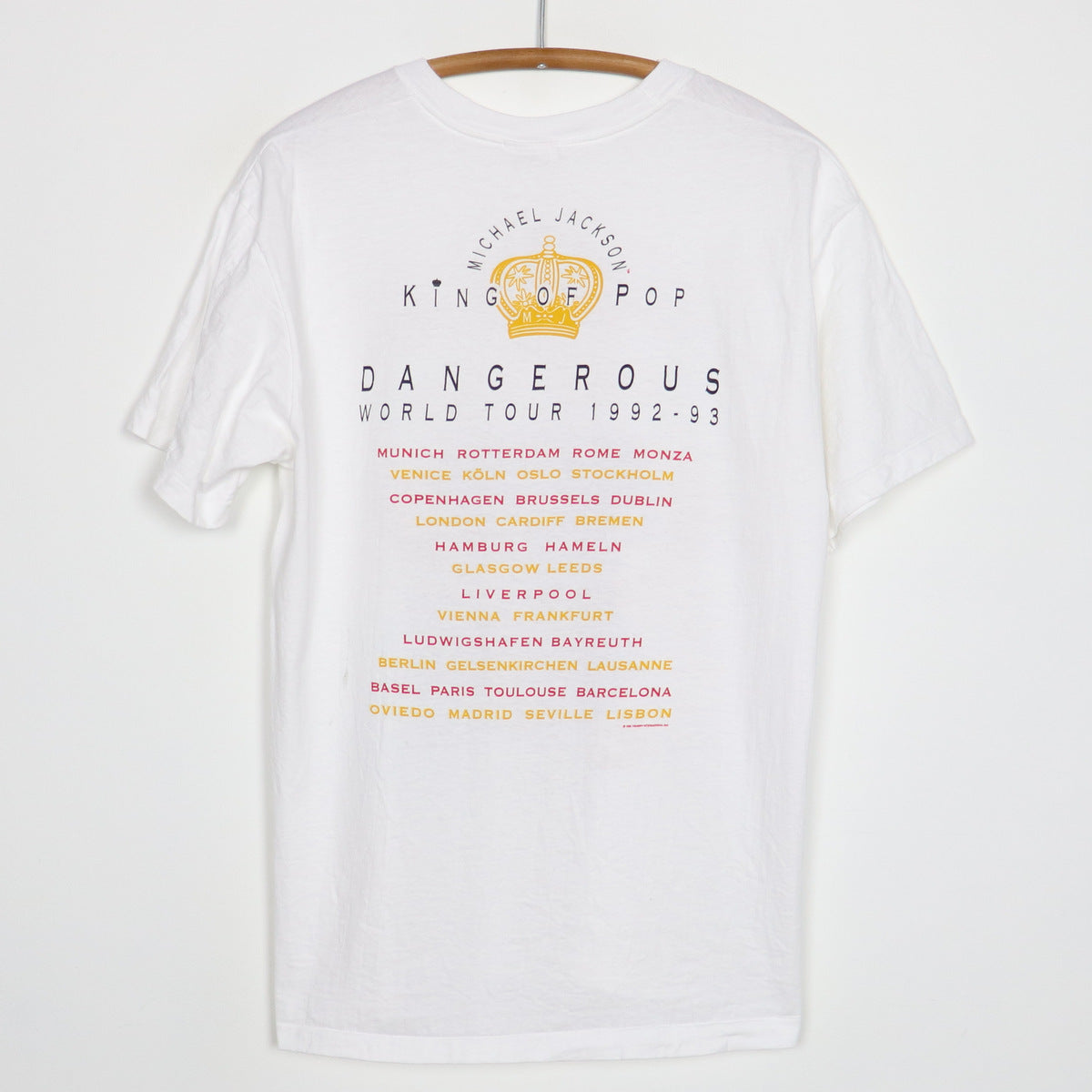 Michael Jackson Dangerous World Tour 1992-93 White T-Shirt