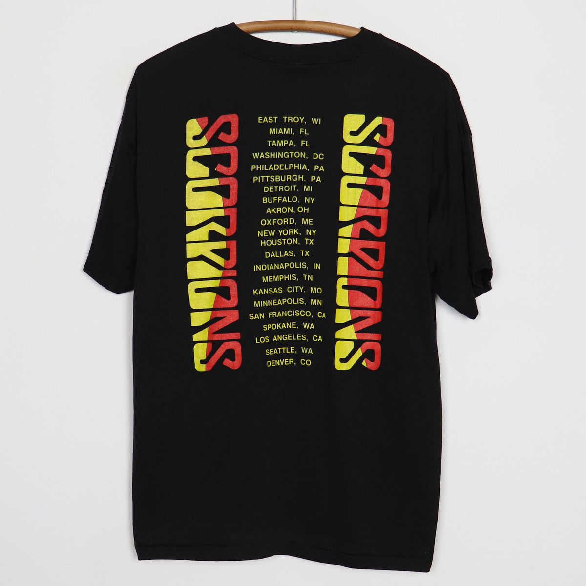Vintage 80s Scorpions On Tour Bootleg Concert T Shirt Unisex