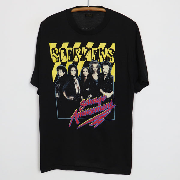 80s SCORPIONS スコーピオンズ バンドTシャツ 1988 ツアーT 1988 Scorpions Savage Amusement Tour Shirt | Authentic Vintage Tee