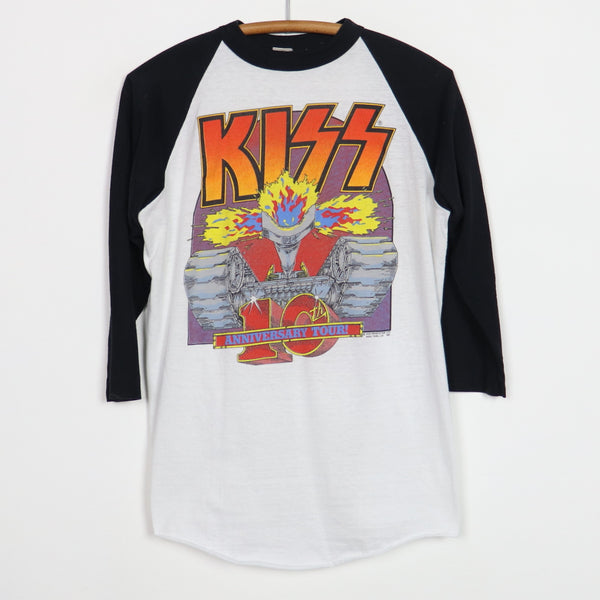 ミュージシャン 10th anniversary Long Sleeve T-shirt 1982 Kiss 10th Anniversary Tour Jersey Shirt | WyCo Vintage