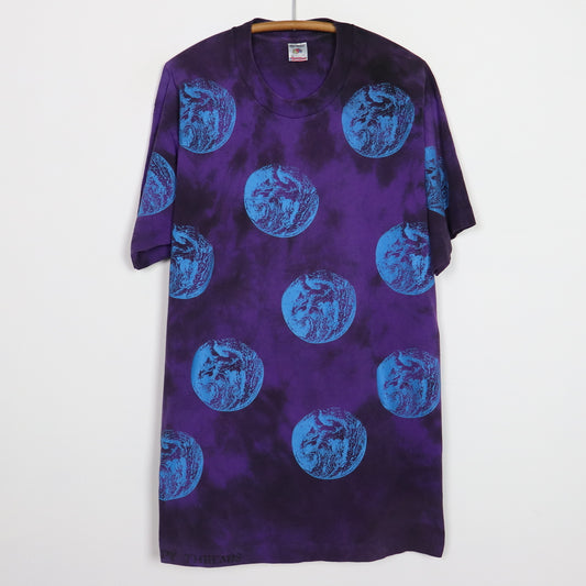 1990s Nappy Threads Earth All Over Print Tie Dye Shirt