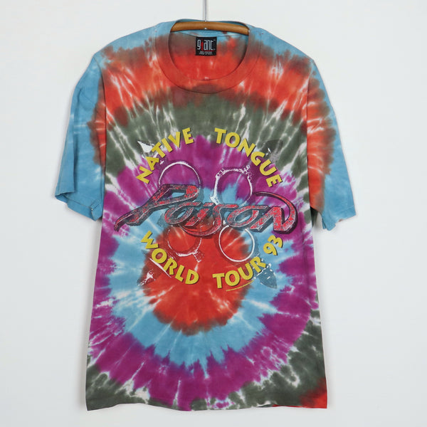 1993 Poison Native Tongue World Tour Tie Dye Shirt | Authentic