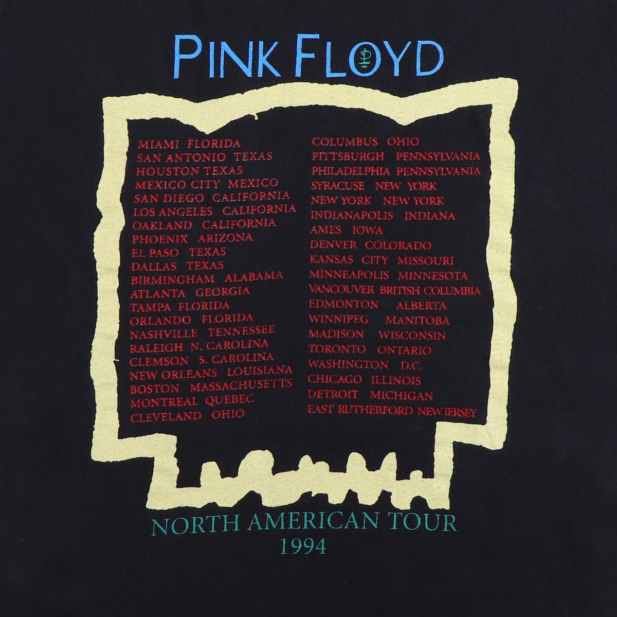 1994 Pink Floyd Division Bell North American Tour Shirt 