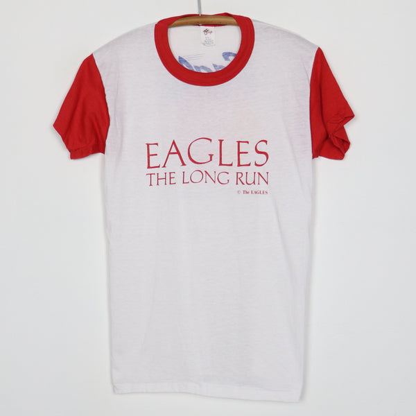 80s EAGLES THE LONG RUN 七分丈Tシャツ Vintage Eagles Concert T Shirt 1980 The Long Run Tour Red and