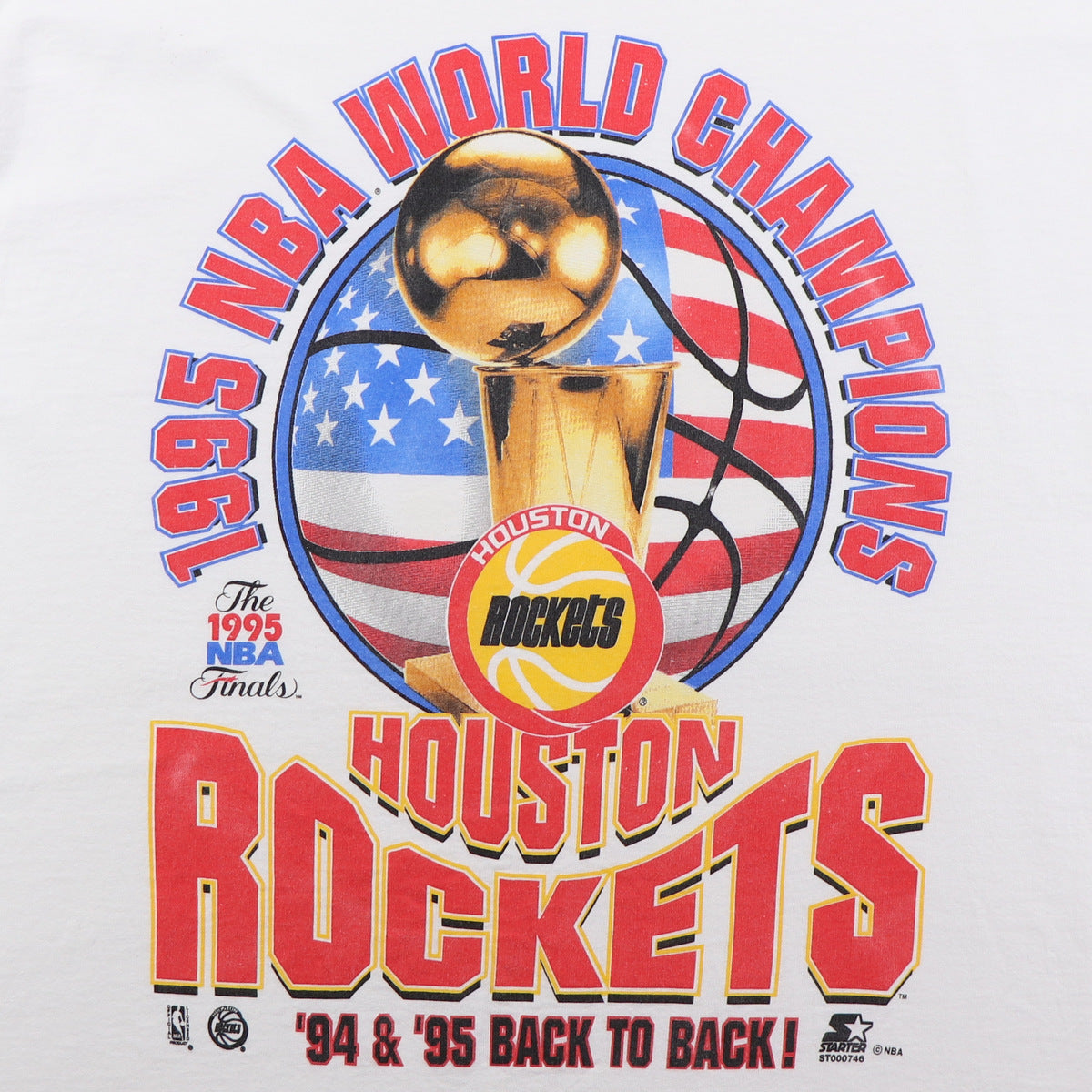 Wyco Vintage 1995 Houston Rockets Back to Back Champs NBA Shirt