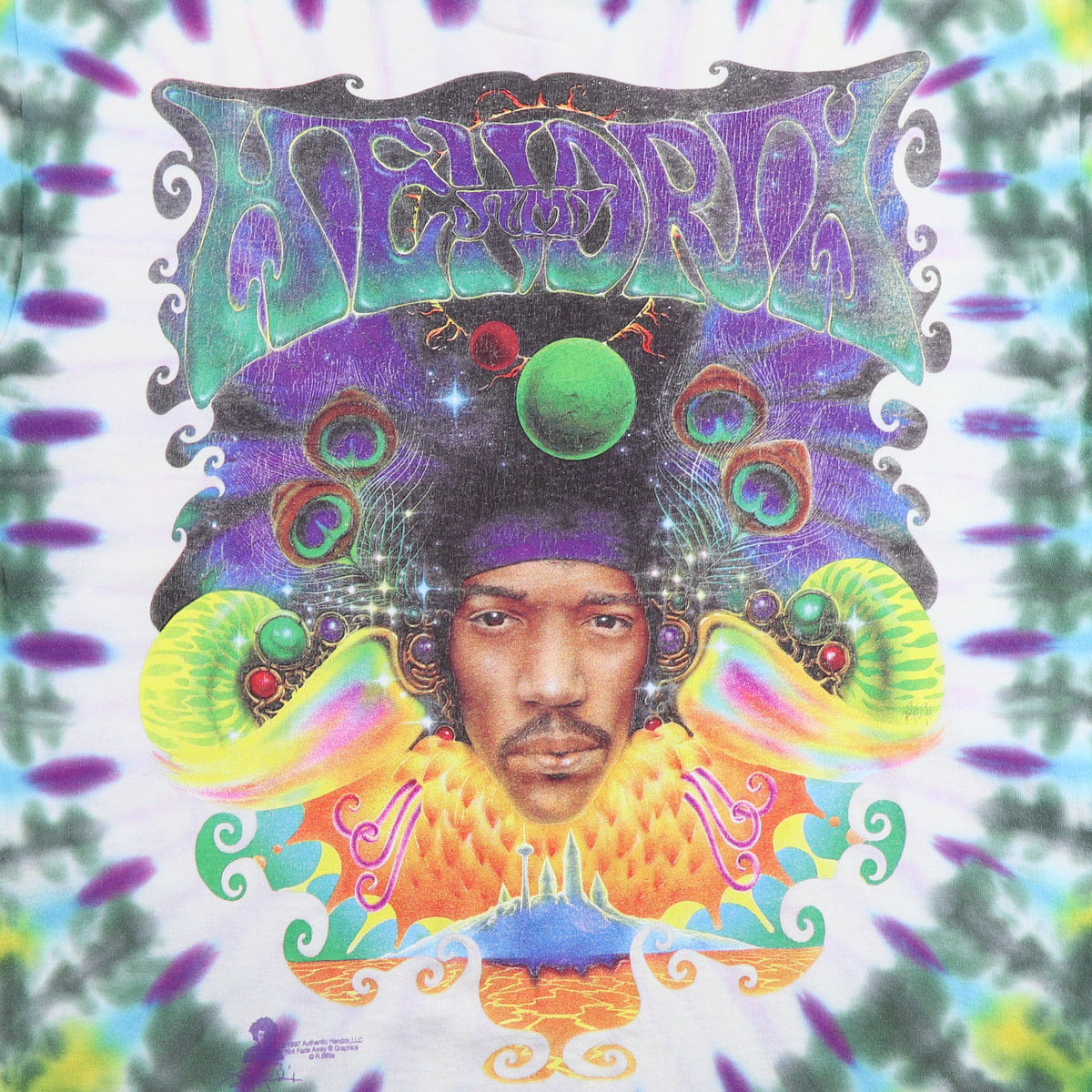 Original vintage 1997 Jimi Hendrix Tie Dye Shirt | WyCo Vintage