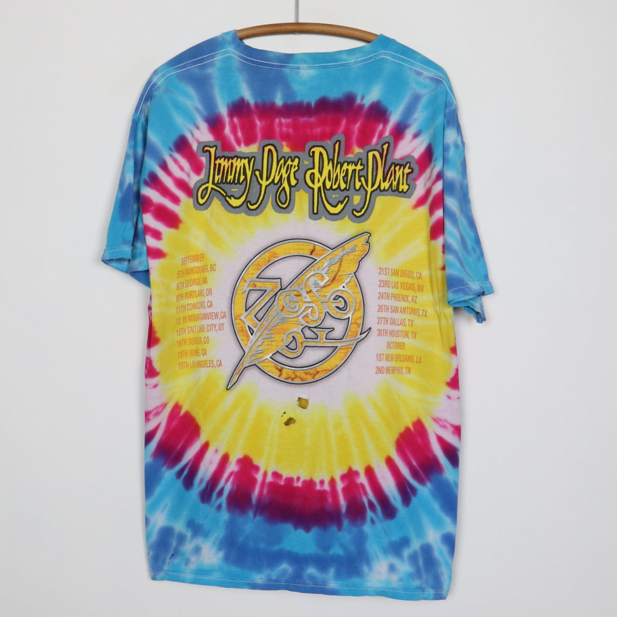 1998 Jimmy Page Robert Plant Zoso Tour Tie Dye Shirt | Authentic