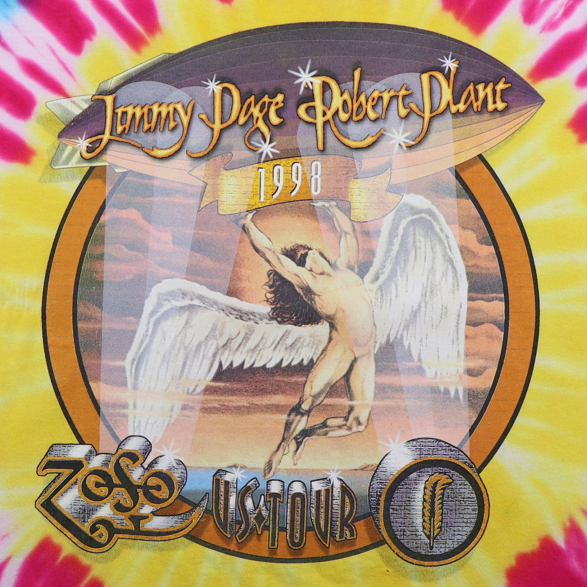 1998 Jimmy Page Robert Plant Zoso Tour Tie Dye Shirt | Authentic