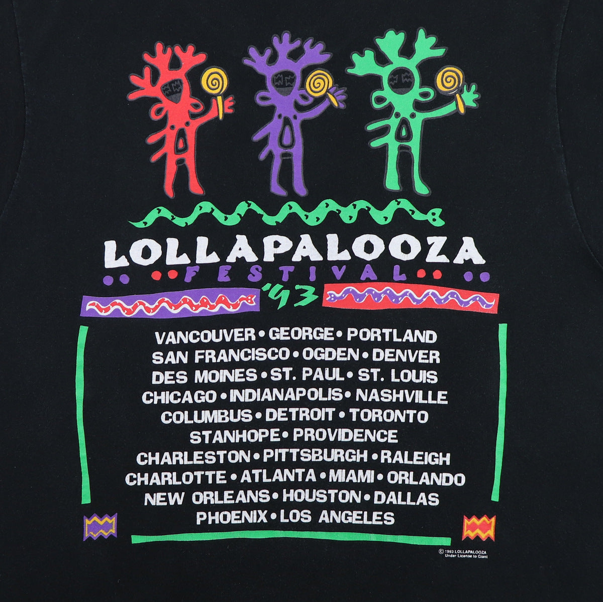 激レア！90sヴィンテージ Lollapalooza ’93 ツアーTシャツ 1993 Lollapalooza Tour Shirt | Authentic Vintage Tee – WyCo Vintage