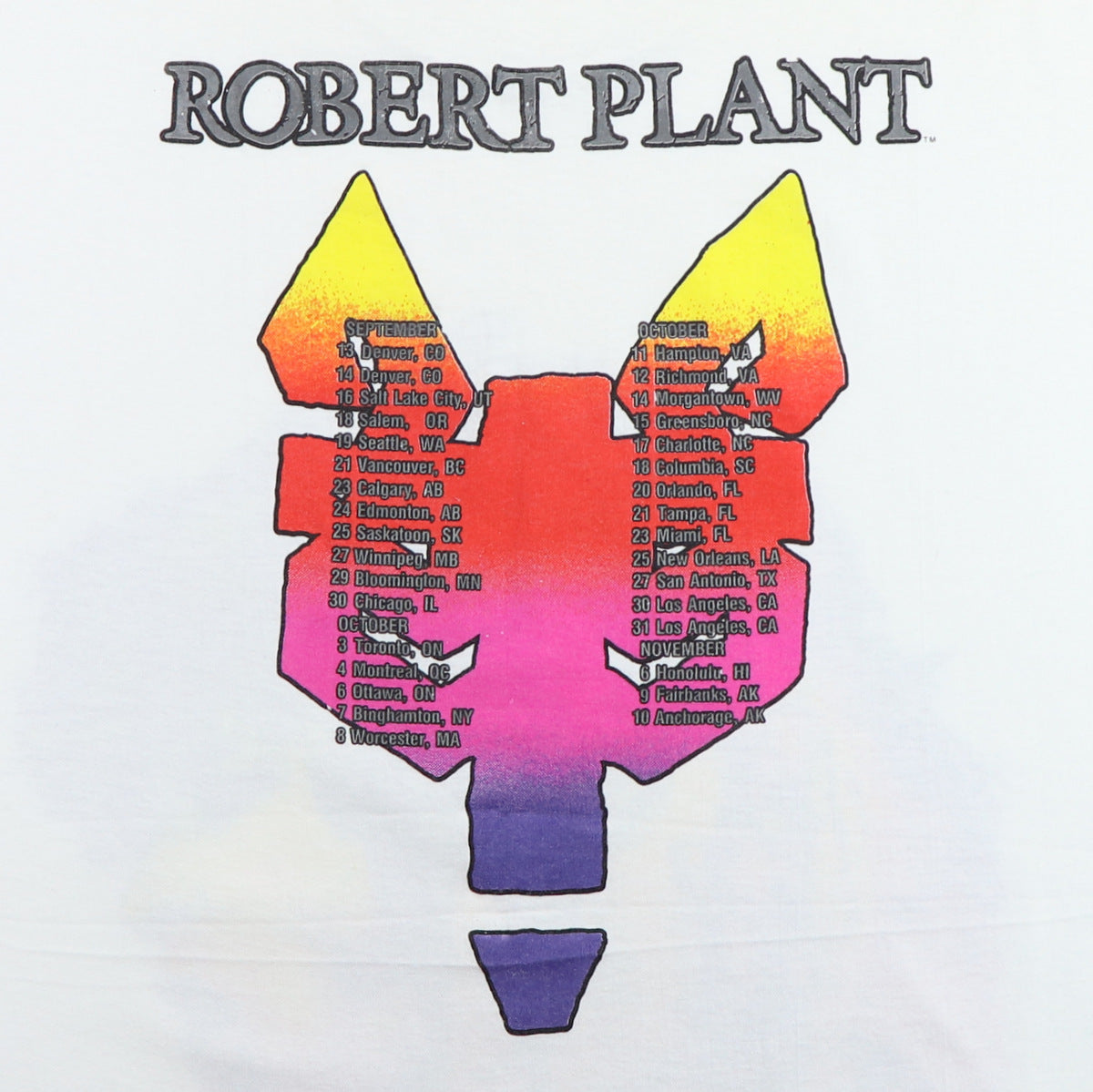 1990 Robert Plant Manic Nirvana Tour Shirt