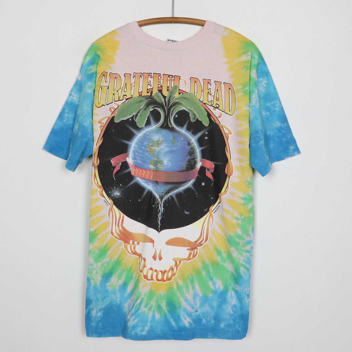 1998 Grateful Dead Keep It Green Liquid Blue Tie Dye Shirt 
