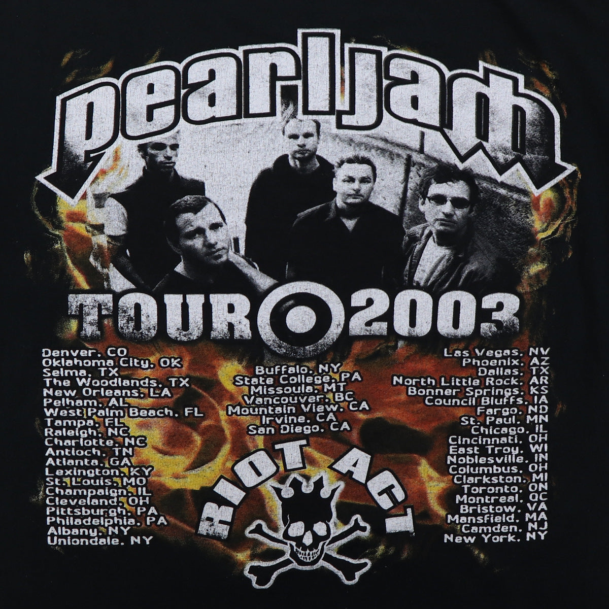 2003 Pearl Jam Riot Act Tour Shirt