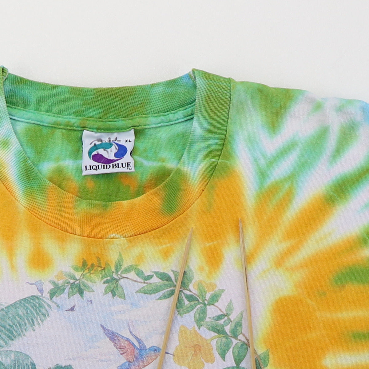 1993 Grateful Dead Rainforest Dead Liquid Blue Summer Tour Tie Dye Shirt