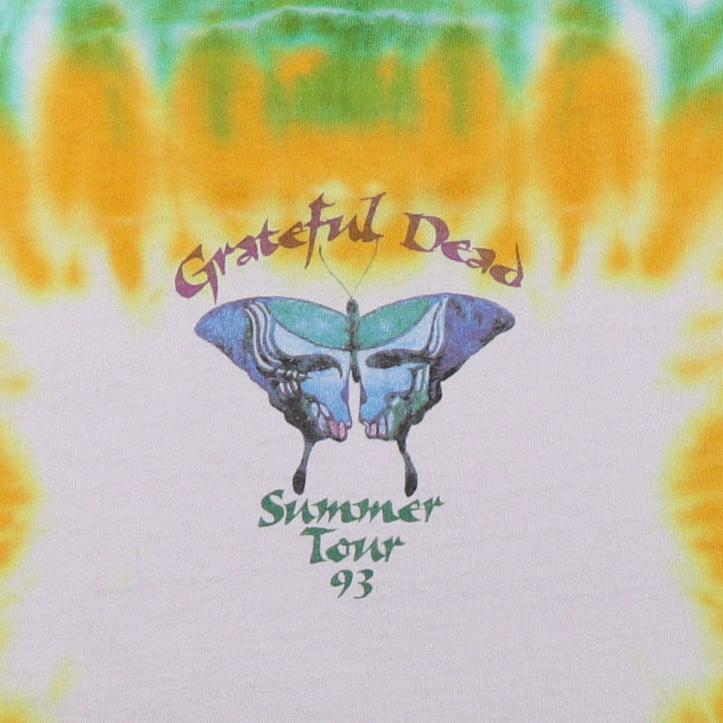 1993 Grateful Dead Rainforest Dead Liquid Blue Summer Tour Tie Dye Shirt